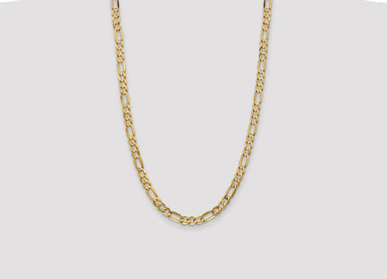 14K Concave Open Figaro with Lobster Clasp Chain (Style LFG160-26)
