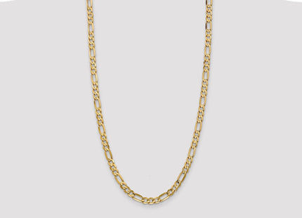 14K Concave Open Figaro with Lobster Clasp Chain (Style LFG160-28)