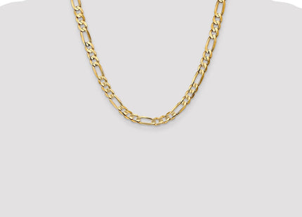 14K Concave Open Figaro with Lobster Clasp Chain (Style LFG180-20)