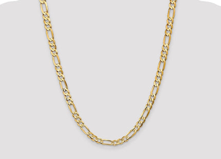 14K Concave Open Figaro with Lobster Clasp Chain (Style LFG180-24)