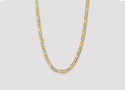 14K Concave Open Figaro with Lobster Clasp Chain (Style LFG180-26)