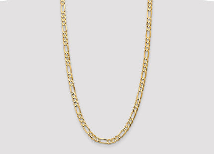 14K Concave Open Figaro with Lobster Clasp Chain (Style LFG180-28)