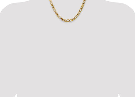 14K Concave Open Figaro with Lobster Clasp Chain (Style LFG200-18)