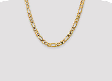 14K Concave Open Figaro with Lobster Clasp Chain (Style LFG200-20)