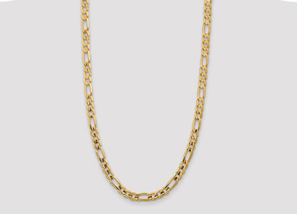 14K Concave Open Figaro with Lobster Clasp Chain (Style LFG200-28)