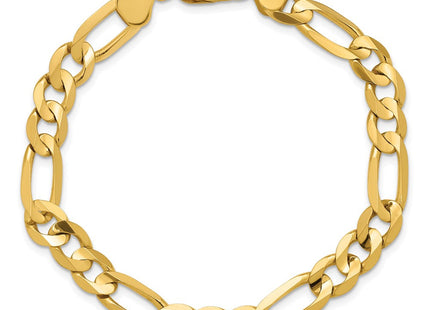 14K Concave Open Figaro with Lobster Clasp Bracelet (Style LFG200-8)