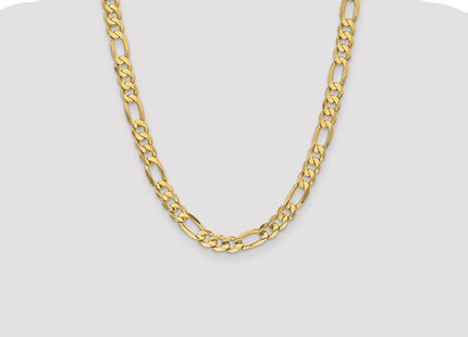 14K Concave Open Figaro with Lobster Clasp Chain (Style LFG220-22)