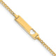 14K Polished Solid Chain/Solid Plate Curb Link Cut-out Heart Plate ID Bracelet