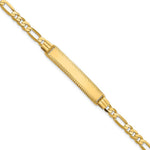 14K Polished Solid Chain/Solid Plate Figaro Link Diamond-cut 32.5x6. Plate ID Bracelet view