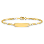 14K Polished Solid Chain/Solid Plate Figaro Link 19.5x5. Plate ID Bracelet view