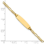 14K Polished Solid Chain/Solid Plate Figaro Link 19.5x5. Plate ID Bracelet view