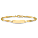 14K Polished Solid Chain/Solid Plate Curb Link 19.5x5. Plate ID Bracelet view