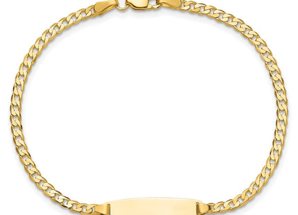14k Polished Solid Chain/Solid Plate Curb Link 19.5x5. Plate ID Bracelet (Style LID105-7)