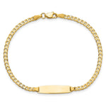 14K Polished Solid Chain/Solid Plate Curb Link 19.5x5. Plate ID Bracelet view