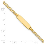 14K Polished Solid Chain/Solid Plate Curb Link 19.5x5. Plate ID Bracelet view