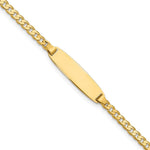 14K Polished Solid Chain/Solid Plate Curb Link 19.5x5. Plate ID Bracelet view