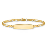 14K Polished Solid Chain/Solid Plate Figaro Link 25.5x7.3mm Plate ID Bracelet view