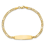14K Polished Solid Chain/Solid Plate Figaro Link 25.5x7.3mm Plate ID Bracelet view