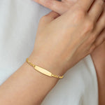14K Polished Solid Chain/Solid Plate Figaro Link 25.5x7.3mm Plate ID Bracelet view