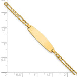 14K Polished Solid Chain/Solid Plate Figaro Link 25.5x7.3mm Plate ID Bracelet view