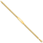 14K Polished Solid Chain/Solid Plate Flat Curb Link Rounded 32.5x7.4mm Plate ID Bracelet view