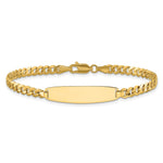 14K Polished Solid Chain/Solid Plate Flat Curb Link Rounded 32.5x7.4mm Plate ID Bracelet view