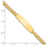 14K Polished Solid Chain/Solid Plate Flat Curb Link Rounded 32.5x7.4mm Plate ID Bracelet view
