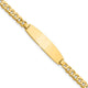 14K Polished Solid Chain/Solid Plate Flat Curb Link Rounded 32.5x7.4mm Plate ID Bracelet