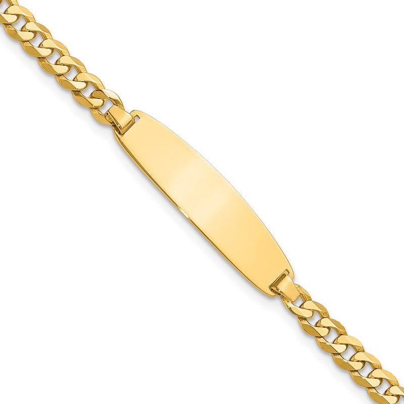 14K gold curb link plate ID bracelet