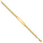 14K Polished Solid Chain/Solid Plate Curb Link Rounded 35x8.5mm Plate ID Bracelet view