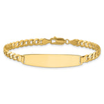 14K Polished Solid Chain/Solid Plate Curb Link Rounded 35x8.5mm Plate ID Bracelet view