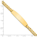 14K Polished Solid Chain/Solid Plate Curb Link Rounded 35x8.5mm Plate ID Bracelet view