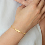 14K Polished Solid Chain/Solid Plate Figaro Link 24.6x5.5mm Plate ID Bracelet view
