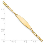 14K Polished Solid Chain/Solid Plate Figaro Link 24.6x5.5mm Plate ID Bracelet view