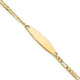 14K Polished Solid Chain/Solid Plate Figaro Link 24.6x5.5mm Plate ID Bracelet