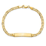 14K Polished Solid Chain/Solid Plate Anchor Link 24.5x4.5mm Plate ID Bracelet view