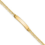 14K Polished Solid Chain/Solid Plate Anchor Link 24.5x4.5mm Plate ID Bracelet view