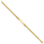 14K Polished Solid Chain/Solid Plate Curb Link Plate ID Bracelet view