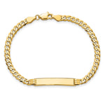 14K Polished Solid Chain/Solid Plate Curb Link Plate ID Bracelet view