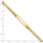 14K Polished Solid Chain/Solid Plate Curb Link Plate ID Bracelet view