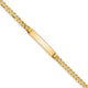 14K Polished Solid Chain/Solid Plate Curb Link Plate ID Bracelet