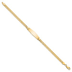 14K Polished Solid Chain/Solid Plate Curb Link Soft Diamond Shape 24.5x7. Plate ID Bracelet, 7 x 7.5mm view