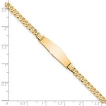 14K Polished Solid Chain/Solid Plate Curb Link Soft Diamond Shape 24.5x7. Plate ID Bracelet, 7 x 7.5mm view