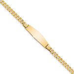 14K Polished Solid Chain/Solid Plate Curb Link Soft Diamond Shape 24.5x7. Plate ID Bracelet, 7 x 7.5mm view