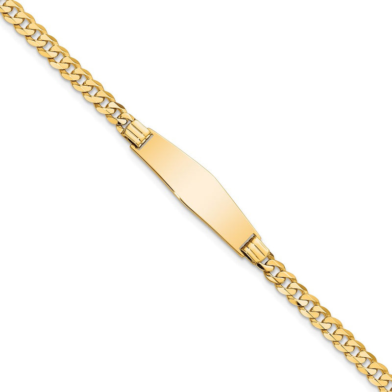 14K gold curb link plate ID bracelet