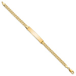 14K Polished Solid Chain/Solid Plate Curb Link Plate ID Bracelet view