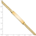 14K Polished Solid Chain/Solid Plate Curb Link Plate ID Bracelet view