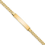 14K Polished Solid Chain/Solid Plate Curb Link Plate ID Bracelet view