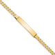 14K Polished Solid Chain/Solid Plate Curb Link Plate ID Bracelet