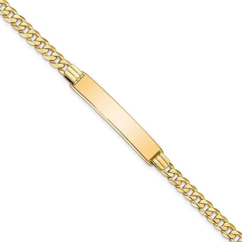 14K gold curb link plate ID bracelet